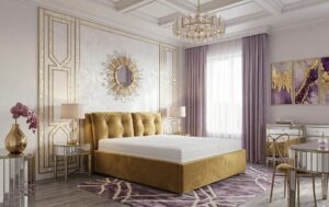 Łóżko tapicerowane ANDREAS z poduchami